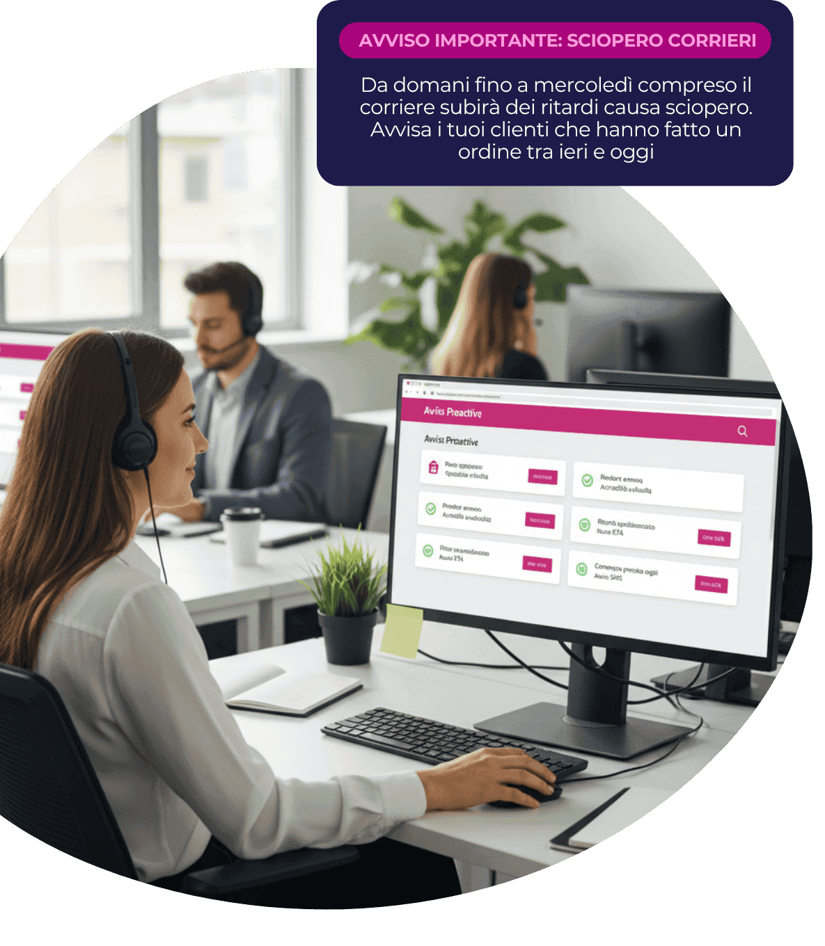 Avvisi proattivi prima che il cliente scriva